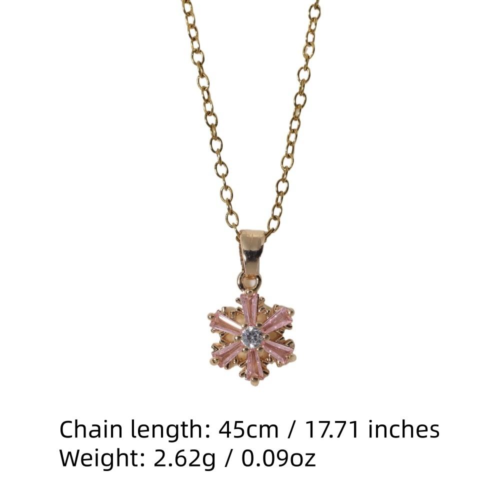 Simple Colorful Snowflakes Pendant Necklaces for Women Fashion Zirconia Necklace Wedding Party Jewelry Accessories Christmas Gift