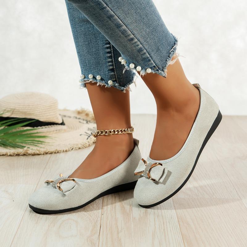 Casual Shoes Single Shoes Round Toe Shallow Mouth Low Heel Flat Single Shoes