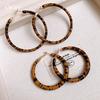 European and American Spice Girls Leopard Print Leather Circle Earrings Temperament Earrings Design Earrings Women