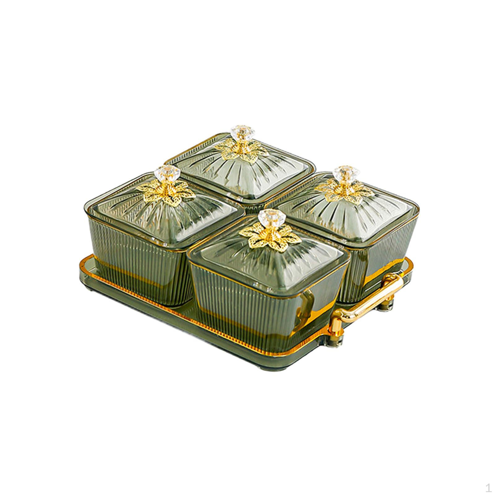 

Тарелка с сухофруктами, сервировочный поднос для закусок, роскошное разделенное блюдо с орехами для гостиной зелёный