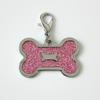 20pc/lot Glitter Dog Bone Pendant Tag Dangle Charms 40.5x26.5mm Fit For DIY Keychains Keyring Pet Collar Making