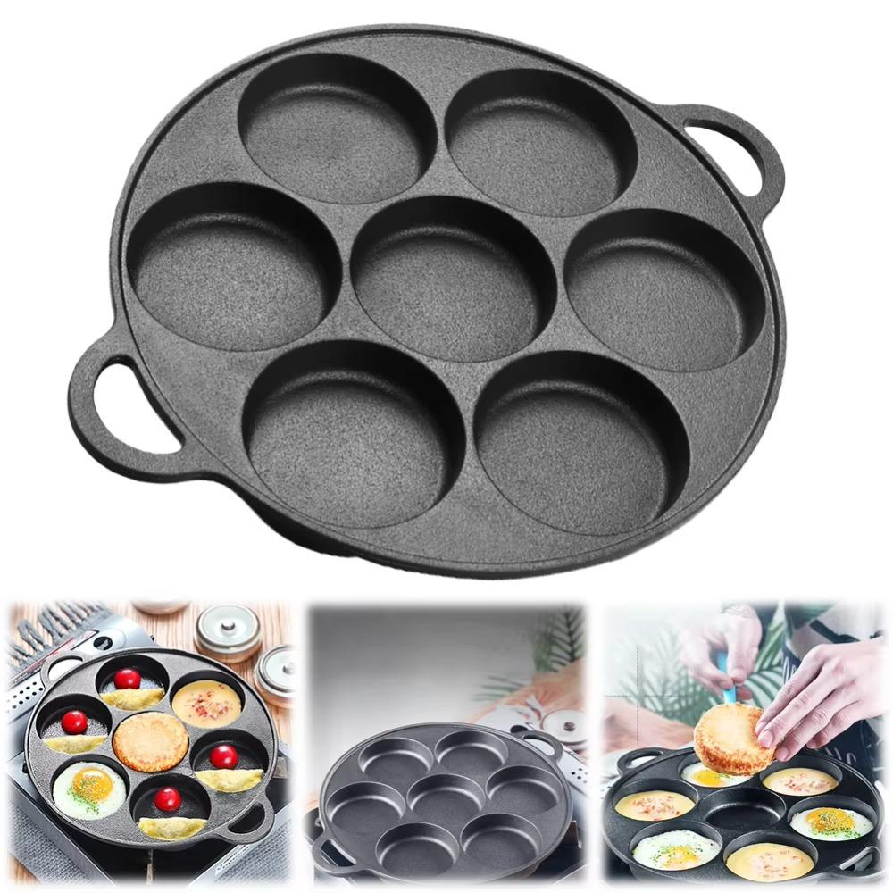 Non-Stick 7 Hole Omelette Pan Efficient Kitchen Frying Pan Multipurpose Fried Eggs Pot  Meatloaf