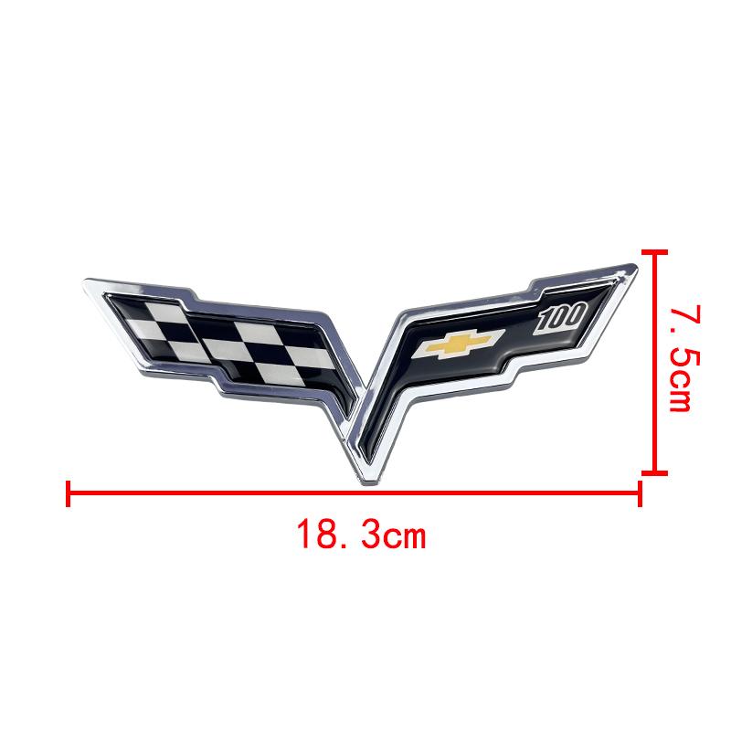 3D ABS Car Emblem For Chevrolet Corvette C5 C6 C7 C8 Rear Trunk Front Hood Sticker Replacement Badge Exterior Decoration