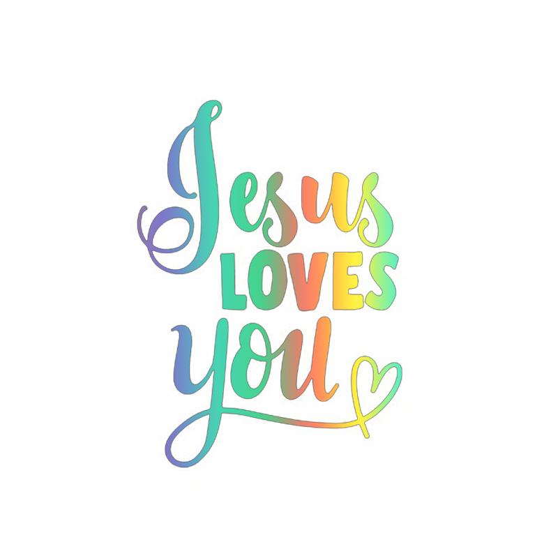 

Creativity Jesus Loves You Sticker Text Window Sticker Waterproof Car Decor Vinyl Decal 16CM X 11.5CM