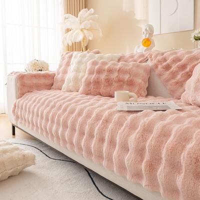 Winter Verdicken Kaninchen Plüsch Sofabezüge Superweiche Sofa Handtuchabdeckung Rutschfester Couch Überwurf Sofa Handtuch für Wohnzimmerdekor