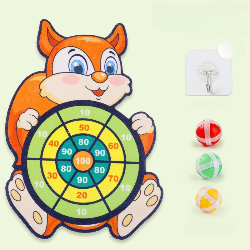 Cartoon Pattern Sticky Ball Children's Dart Board Dart Target Indoor and Outdoor Throwing Sticky Ball Interactive Game