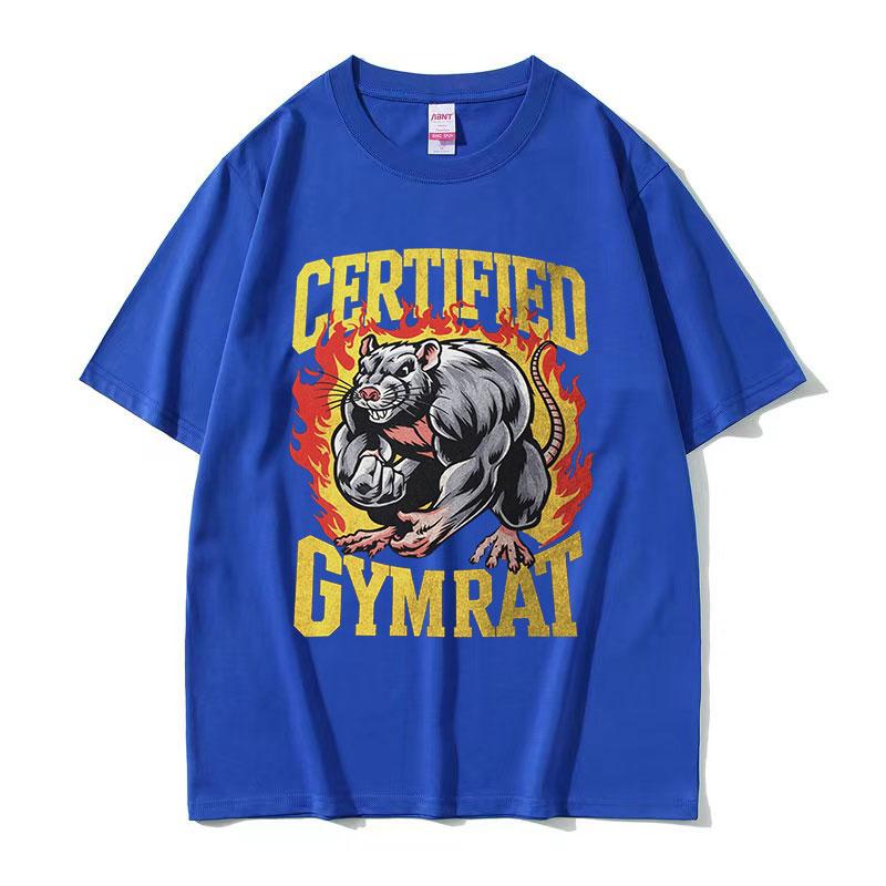 Certified Gym Rat Funny Capybara Meme T Shirts Mens Vintage Fashion ONeck Weightlifting Short Sleeve Tshirt Unisex Streetwear