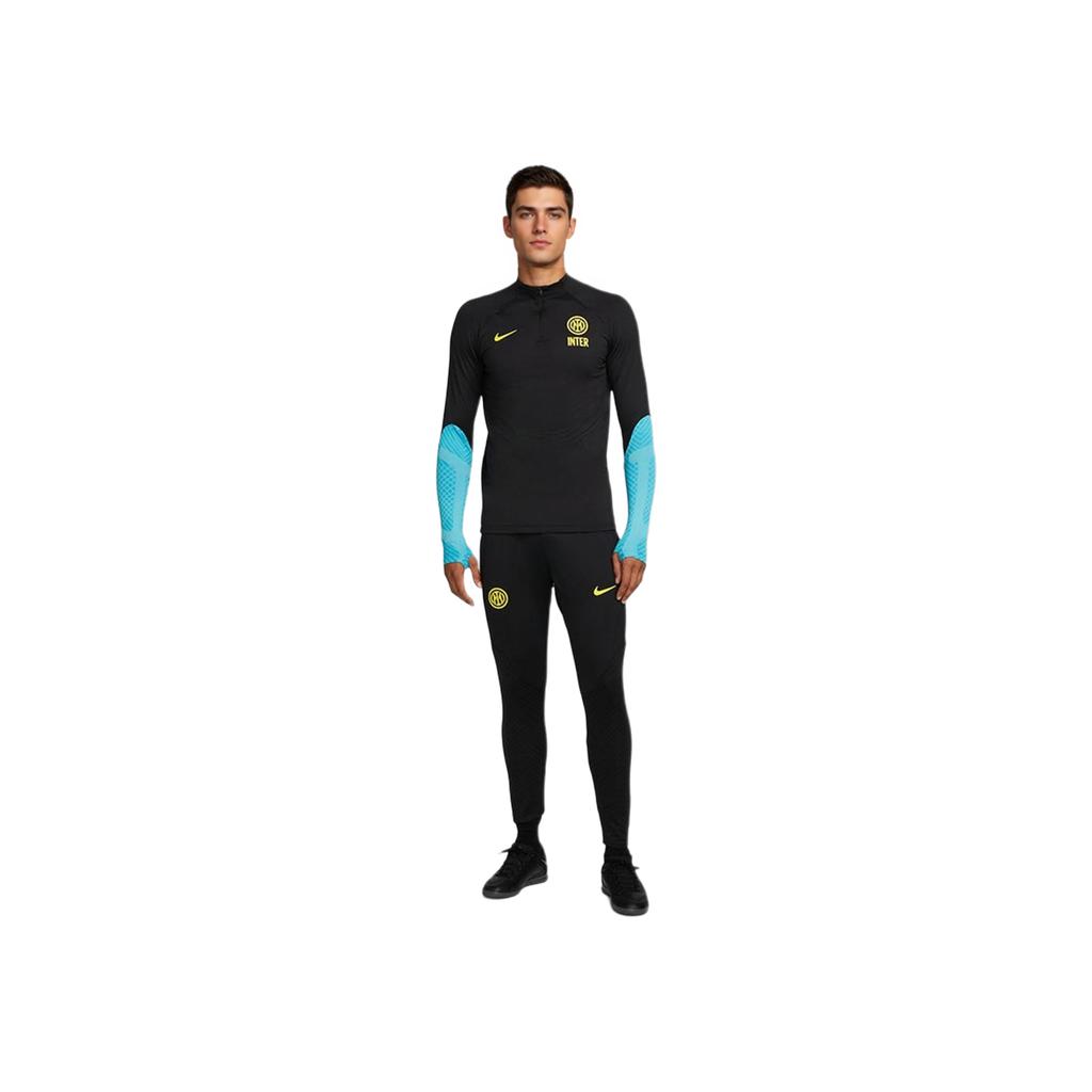 Nike Inter Milan Strike Drill Top Outdoor Casual Sports Pullover Long Sleeve Football Shirt Men Tops Black Yellow DN2813-010