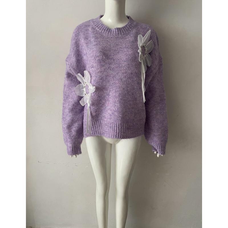 Women S Loose Knit Pullover Sweater In European American Style