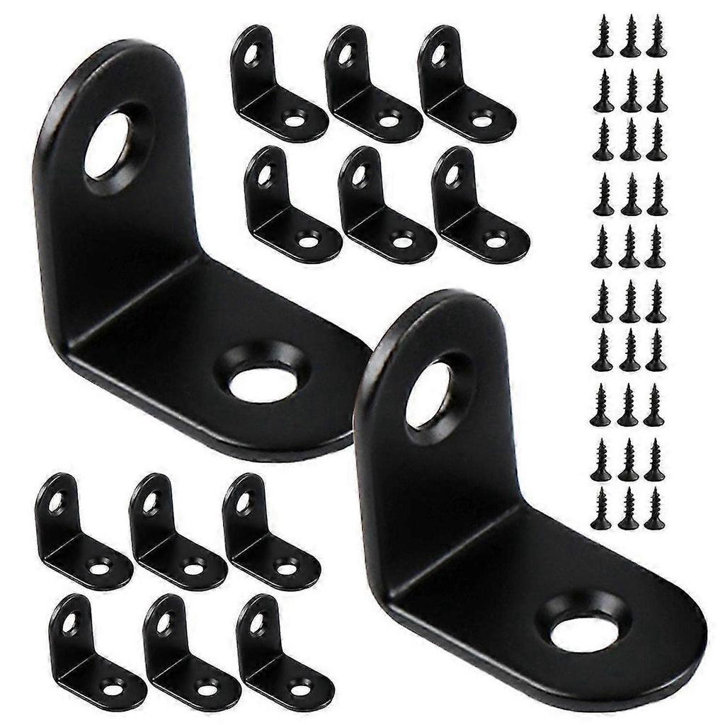 Stainless Steel L Brackets for Shelves Black Corner Brackets 20Pcs Set