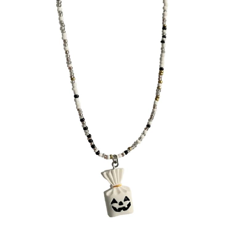 

Creative Halloween Pendant Necklace Statement Jewelry Acrylic Beaded Necklace