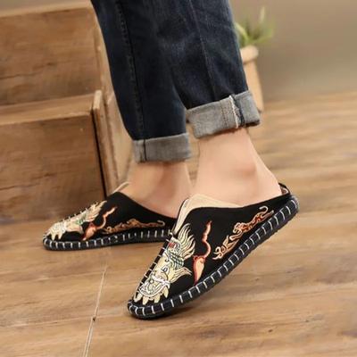 Mules Slides Flat Half Summer Male Slipper High Quality Fashion Men's Shoe Sale Cheap Shoes Korean Style Original Liquidation