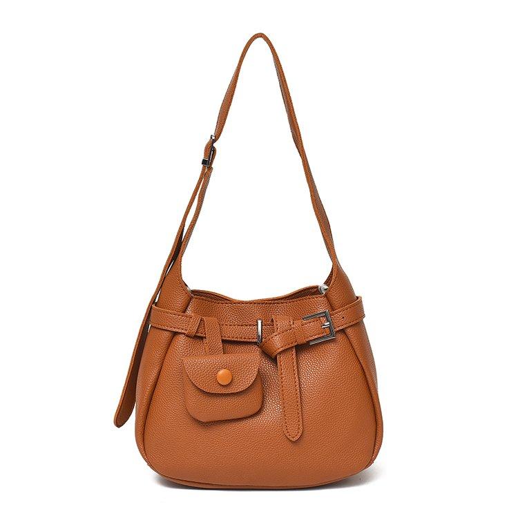 

Classic Retro Leather Hobo Bag Ladies Adjustable Strap Shoulder Bag with Small Pocket Ladies Shoulder Bag Casual Crossbody Bag for Work and Daily 24 × 9 × 20 cm коричневий