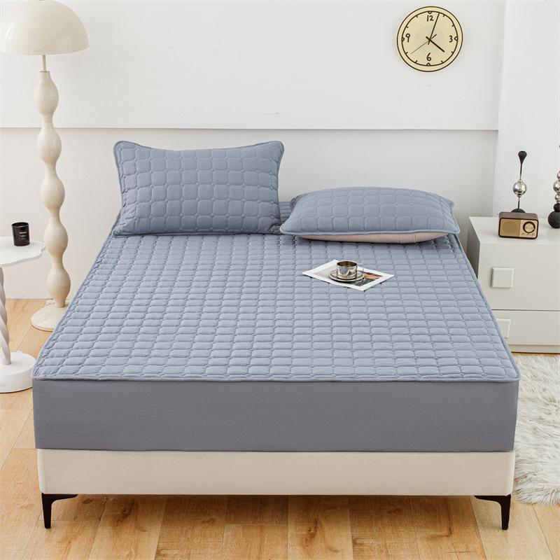 Einfarbiger, gesteppter, rutschfester Matratzenbezug – verdicktes, gebürstetes All-Inclusive-Laken für Simmons-Betten