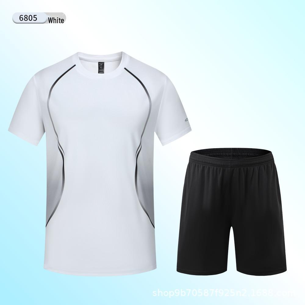 

Летний быстросохнущий спортивный комплект для мужчин и женщин – Ткань 150 г, Принтованный стиль XL