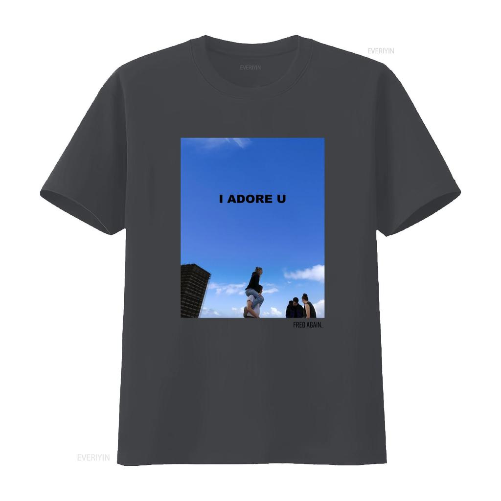 Fred Again T-shirt Merchandise I Adore U Streetwear vintage Gewassen Unisex Licht Stijlvol streetwear designer kleding Ademend
