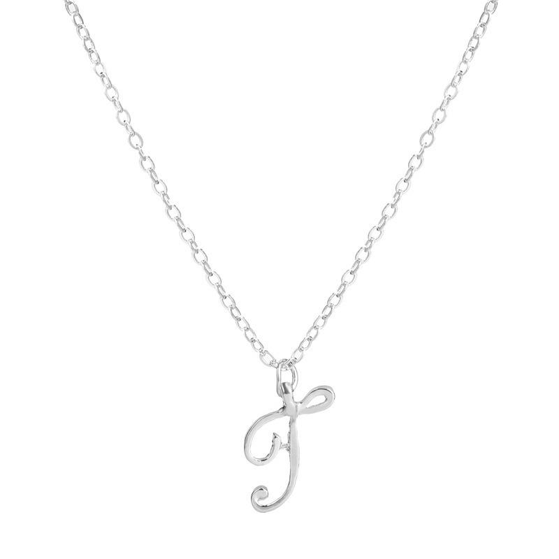 Elegant 26-Letter Uppercase Pendant Necklace: Simple and Fashionable European-American Clavicle Chain with Niche Design