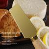 Gold Stainless Steel Cheese Knife Set with Rubber Wood Handle - Includes Cheese Knife, Tableware Knife, and Fork