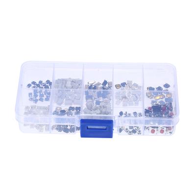 250 peças 10 valores Interruptor de botão de pressão tátil Micro Momentâneo Kit de sortimento de tátil com caixa de plástico transparente Controle remoto do carro