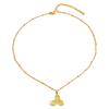 18K Gold Plated Stainless Steel Floral Pendant Women's Necklace