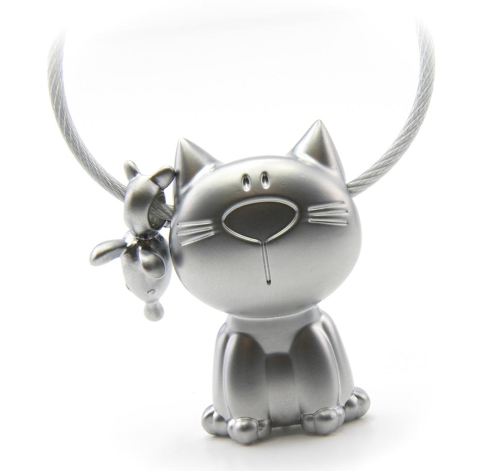 TROIKA Cat and Mouse Keychain, Cat + Mouse, Cat Goods, Key Ring, Accessory, Charm