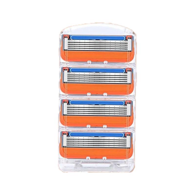 

Мужские сменные кассеты для бритвы Fusion5 - 4 шт., Пятислойные лезвия для бритья 4 heads/pack оранжевый