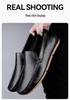 Men's Large Cowhide Leather Slip-On Driving Moccasins - Casual Spring Loafers