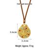 Ethnic Style Drip Oil Eight Treasures Compass Necklace with Sand Gold God of Wealth Pendant