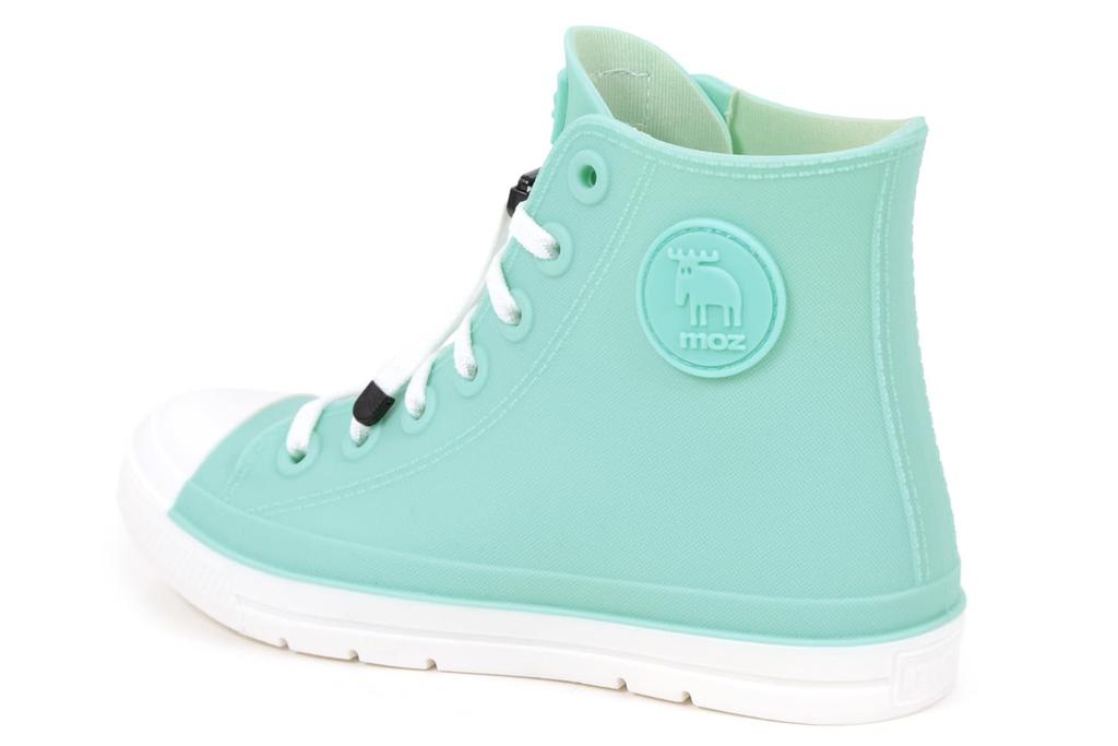 Mozu Rain Rubber TPE with Colorful Ice Cream Size 23cm Shoes, Shoelaces, Eco-Friendly Sneakers, High-Top, Junior/Women's, Insoles, Mint,