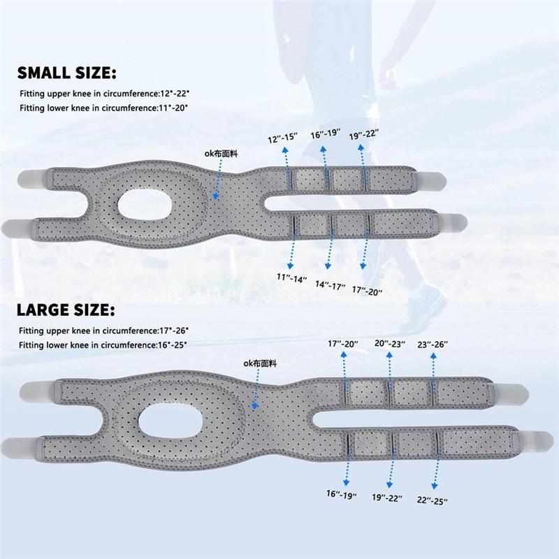 Patella Knee Support Adjustable Knee Compression Sleeve Patella Tendon Knee Strap for Basketball Volleyball Squats