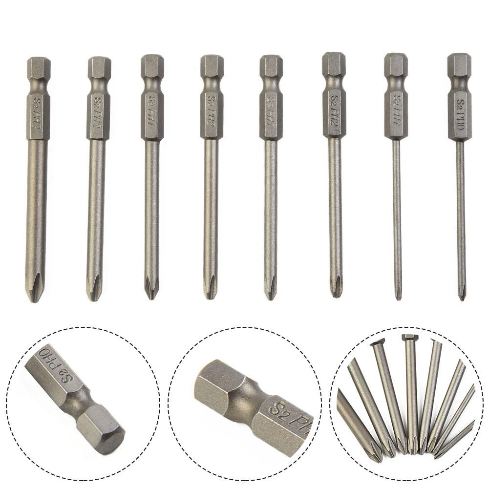 1/4 Inch Hex Shank Screwdriver Bit 75mm 8pcs Cross Head High Quality