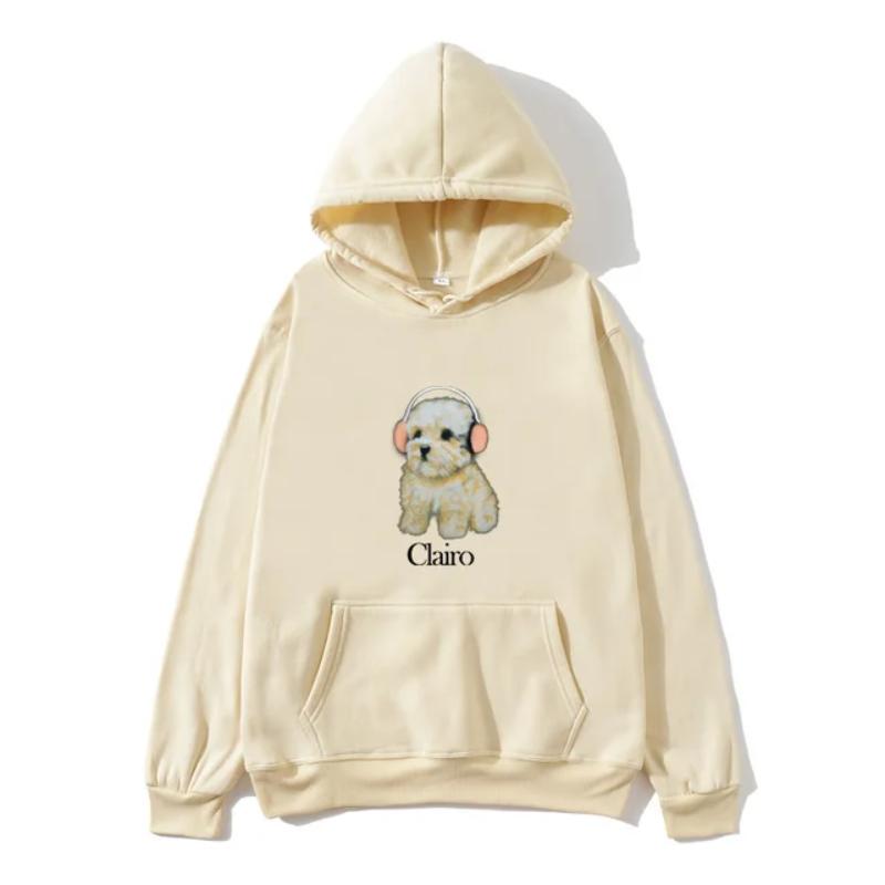 2024 trend Clairo Dog print hoodie, the new sports shirt, men and women fall winter harajuku hooded fun clothes