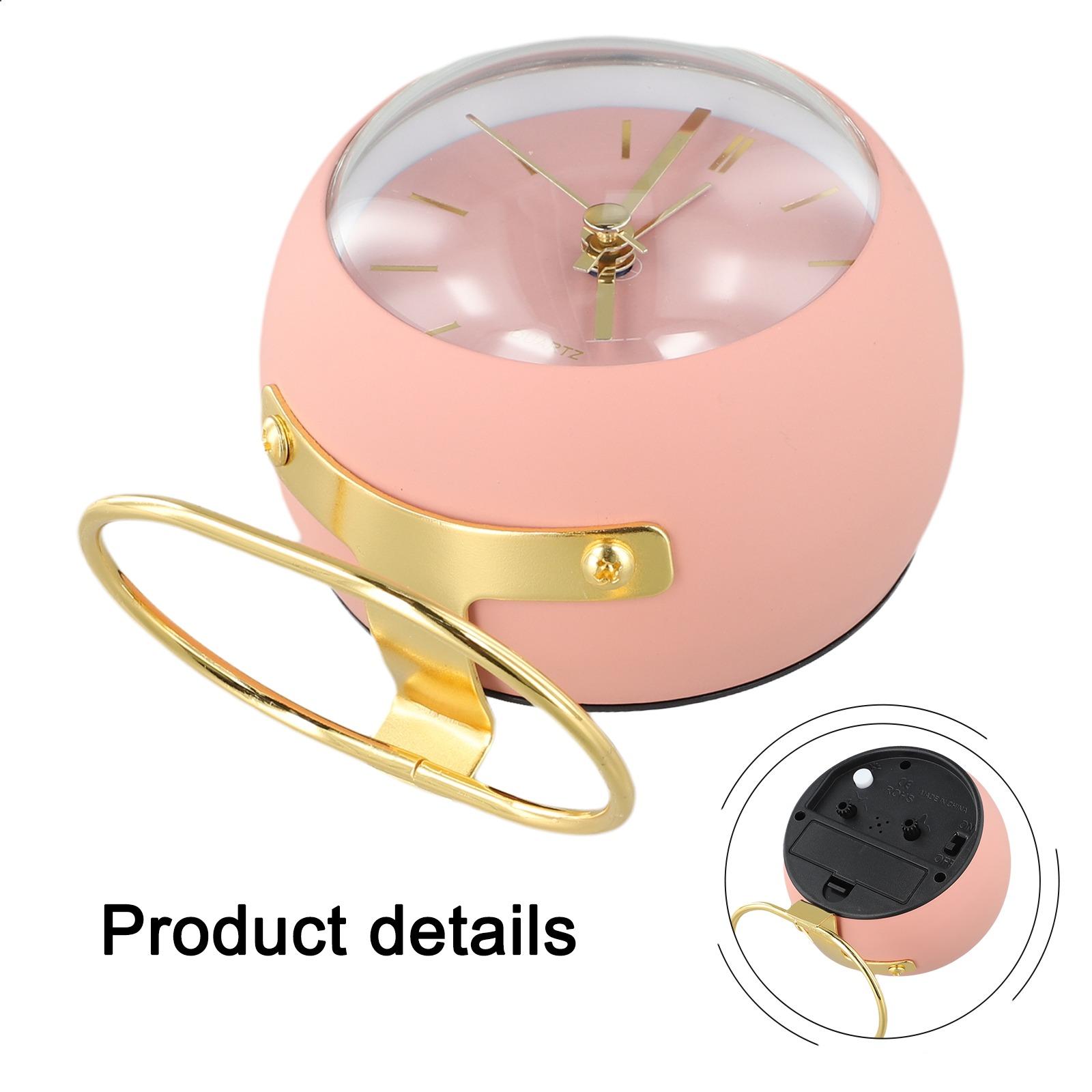 Compact Size Desktop Bedside Clock Electronics Clock Silent Alarm Clock Pink