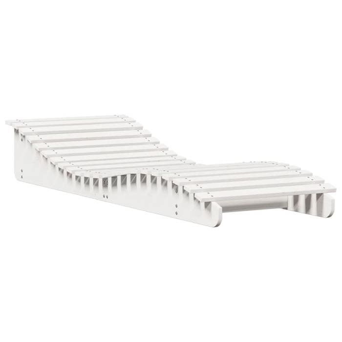 VidaXL Chaise Longue, Transat de Patio, Lit de Repos de Jardin, Bain de Soleil Piscine Terrasse Balcon, Moderne, Blanc Bois 832581