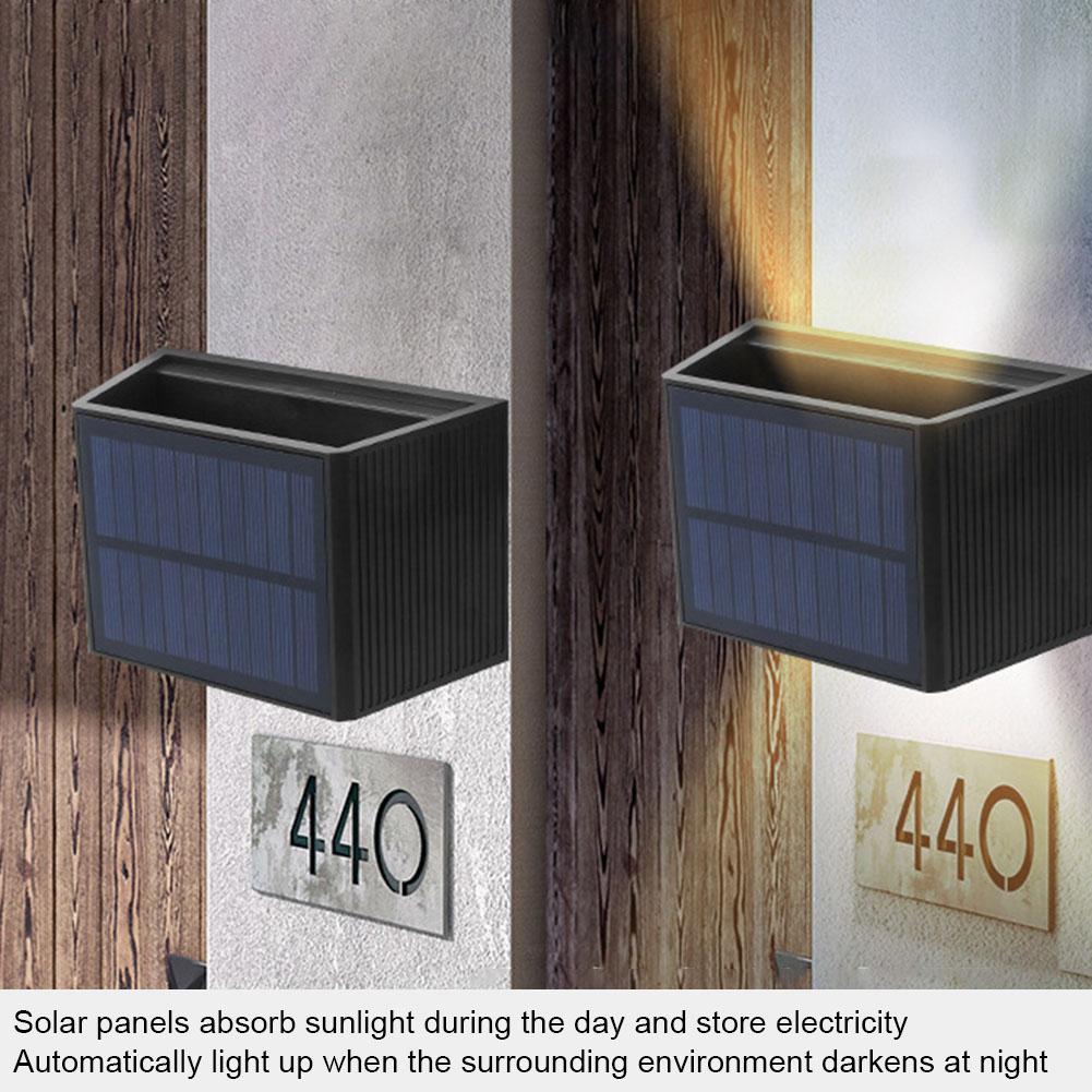 LED Solar Wall Lights Up Down Lighting Outdoor Solar Powered Sconce Waterproof Wall Lamp For Fence Stair Porch Patio Decoration