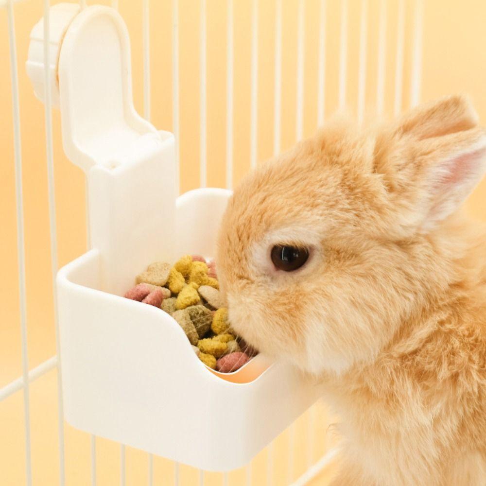 Bite Resistant Rabbit Drinking Bowl Sliding Rail Movement Guinea Pigs Feeding Bowl  Cage Mount