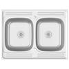 VidaXL Evier de Cuisine à Double Lavabo Evier Encastré Lavabo de Cuisine Lavabo Encastré Maison Intérieur Argenté 147235