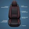 Lyxigt PU-läderöverdrag för bilsätet, 3D-vingar och fast svankstöd - Mjukt, bekvämt och hållbart, lämpligt för de flesta bilar