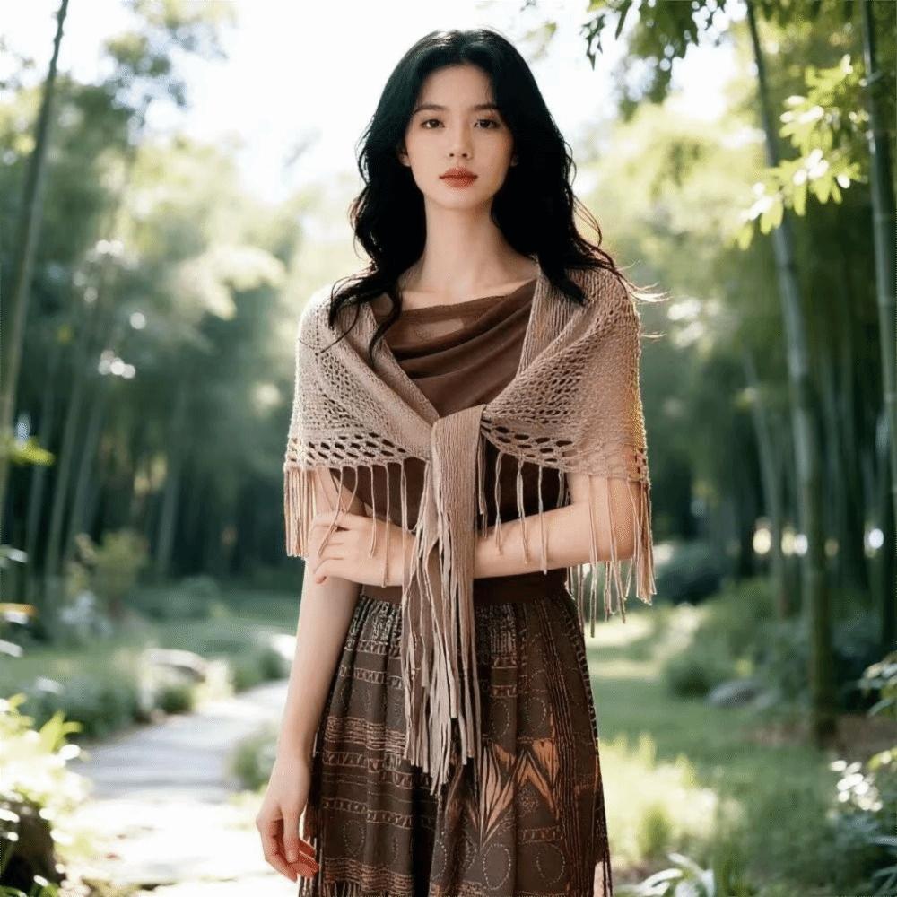 Wraps Tassels Shawl Cloak Hollow Out Scarves Retro Waistband Summer