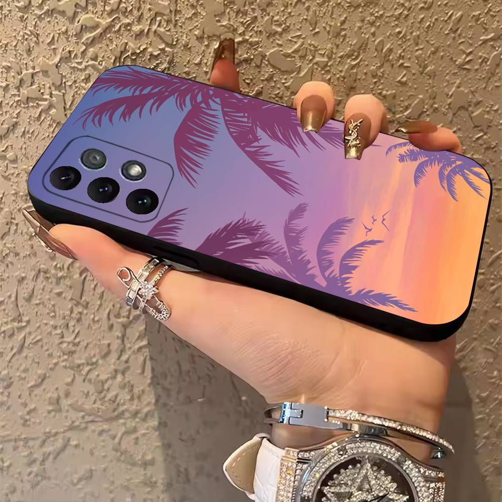 

Coconut Tree Phone Case For Samsung Galaxy A13,A21s,A22,A31,A32,A52,A53,A71,A80, Soft Black Cover SamsungA20s