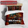 3pcs Duvet Cover Set (1*Duvet Cover + 2*Pillowcase, Without Core), Custom Name Five Nights at Freddy's Pattern Bedding Set, Home Bedroom Decor Gift