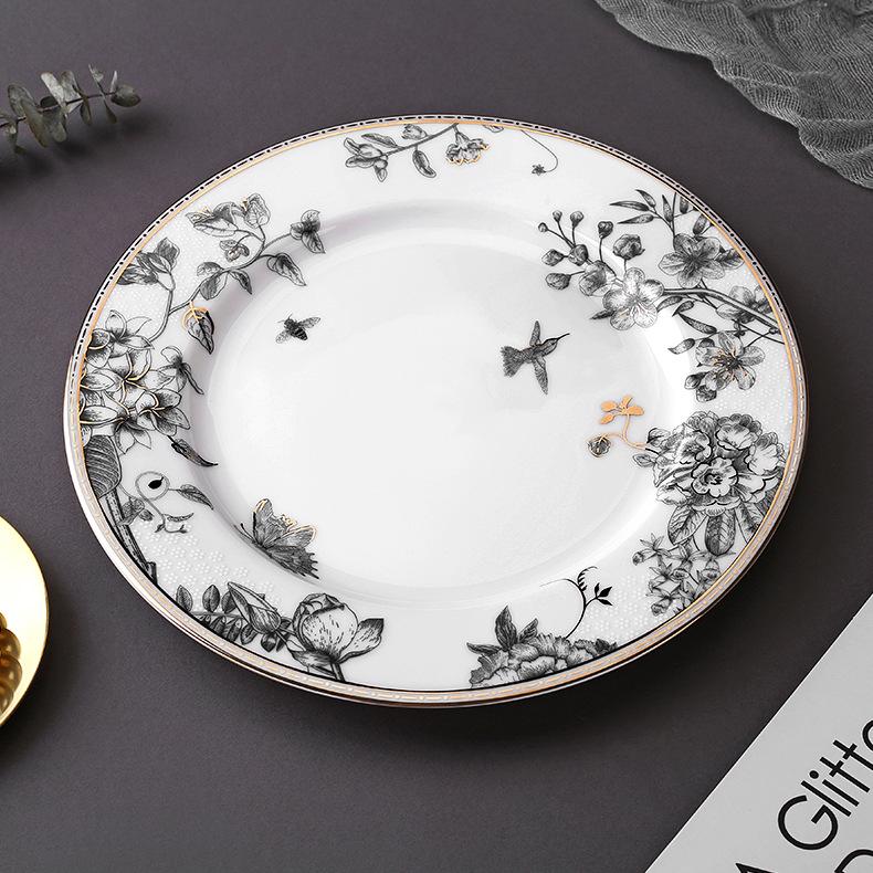 FLORIS Porcelain Afternoon Tea Set: Ceramic Gift Mug, Coffee Cup, and Western Dinner Plate in Gift Box