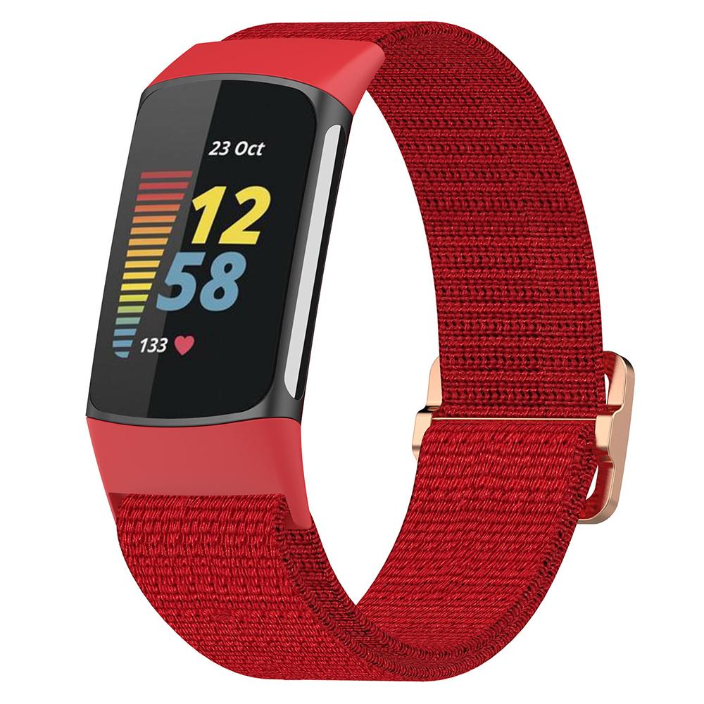 

For Fitbit Charge 5/Charge 6 Braided Nylon Wrist Band Replacement Strap Red