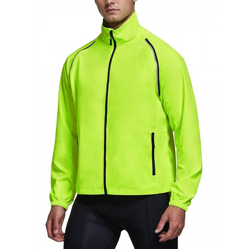 Mens Waterproof Cycling Jacket Convertible Vest Lightweight Outdoor Hiking Raincoat Reflective