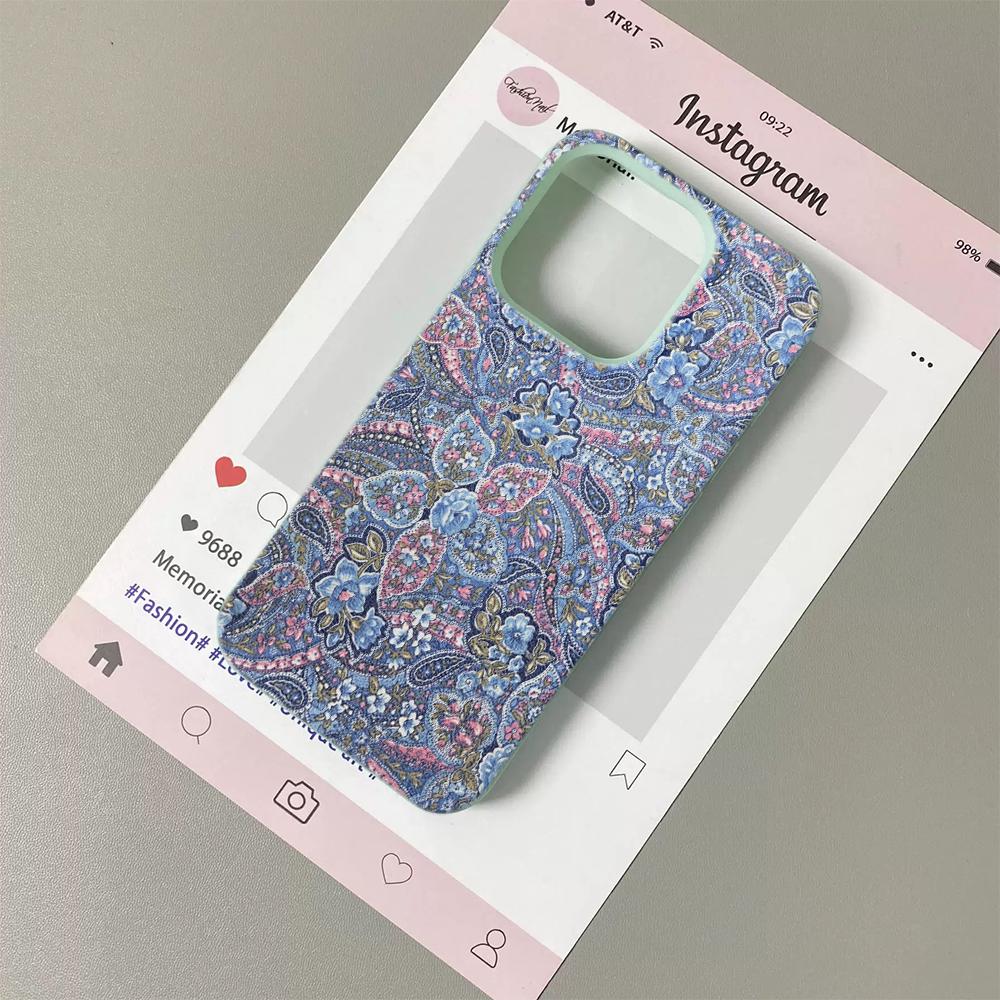 Vintage Style Floral Mural Pattern Silicone Phone Case For iPhone 17 Pro 17Air 13 16 15 14 12 11 Pro Max Soft Bumper Cover Funda