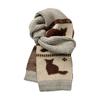 Women Scarf Cartoon Cat Design Arctic Fleece Warm Soft Universal Size Long Scarf Casual Clothing Accessory