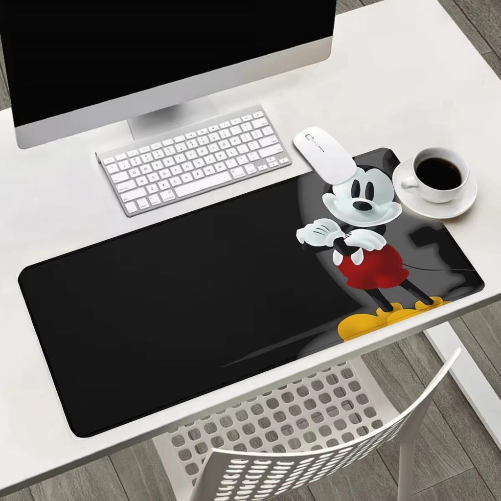 MINISO Cartoon Characters Printed Mouse Pad, Black Background Design, Rubber Material, Non-Slip Base, Smooth Surface for Office & Home
