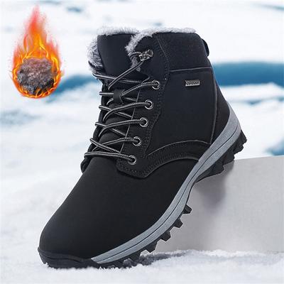 Winter Warm Men Boots New Casual Comfortable Durable Men Hiking Shoes Outdoor Big Size Leather Non-Slip Male High Top Snow Boots