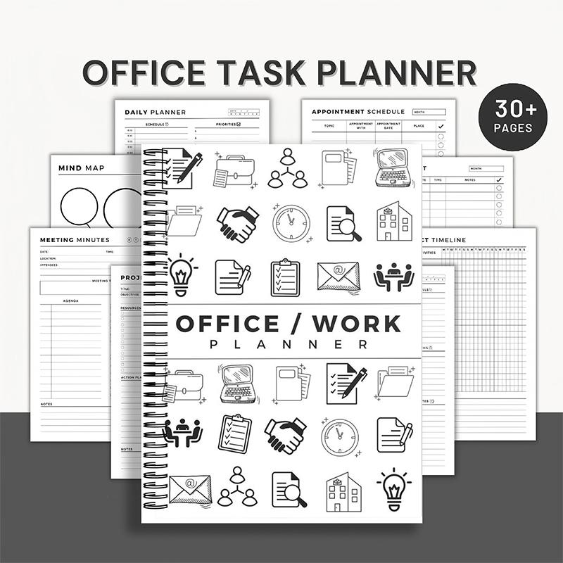 Office Task Planner Set, Office Task List, Office Organization Tracker, Work To Do List, Home Work Planner Kit, Daily Planner