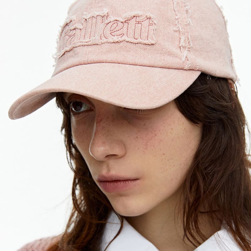 

FALLETT Applique Damage Ball Cap Pink F